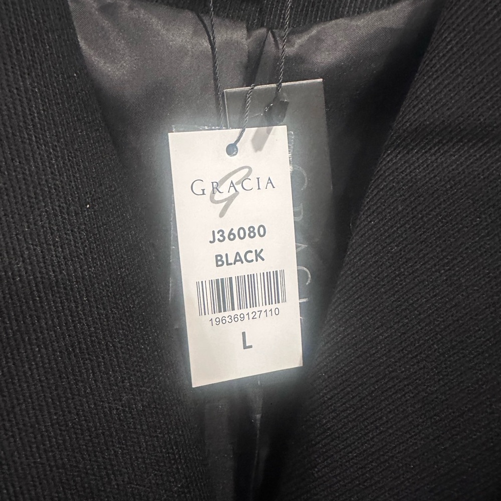 NWTs Gracia Tweed Sparkle Elegant Black Women's Blazer - Picture 5 of 8